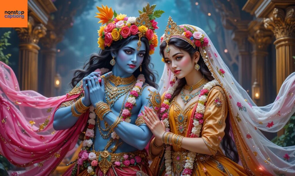 Caption for Radha Krishna Paintings