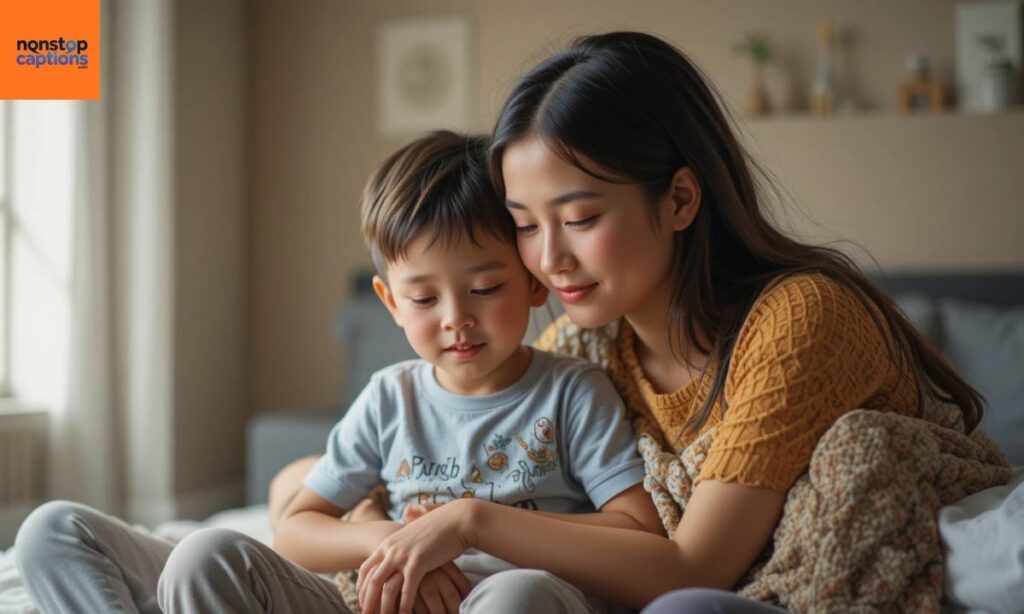 Mother and Son Bonding Captions Short One Word
